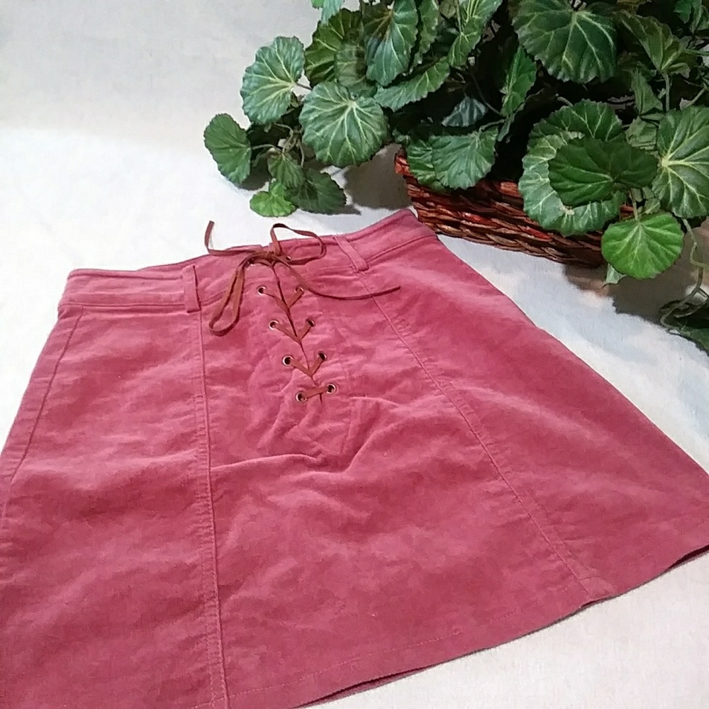 Forever 21 velvet denim mini skirt